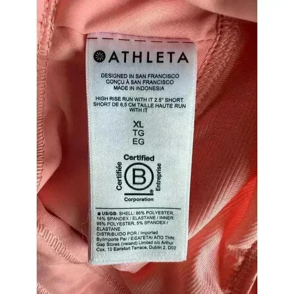 NWT Athleta  Women's High Rise Run with It 2.5" Shorts Peach Size XL - Picture 12 of 12